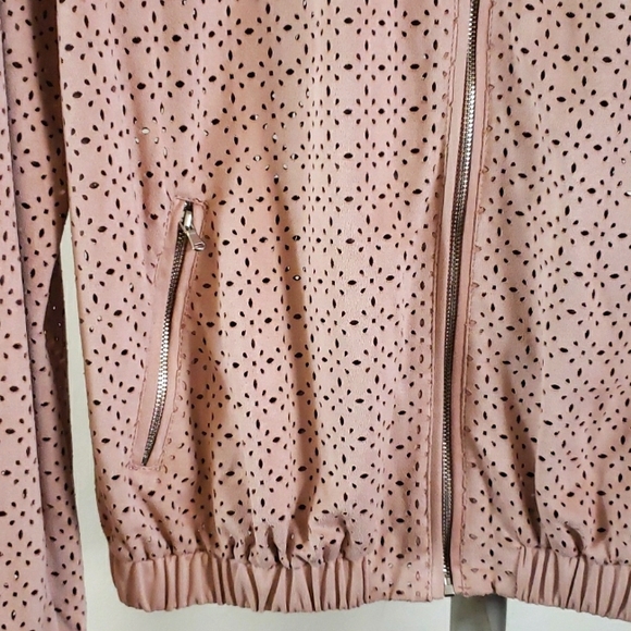 ZARA TRF  Perforated Suede Bomber Jacket - Picture 9 of 16
